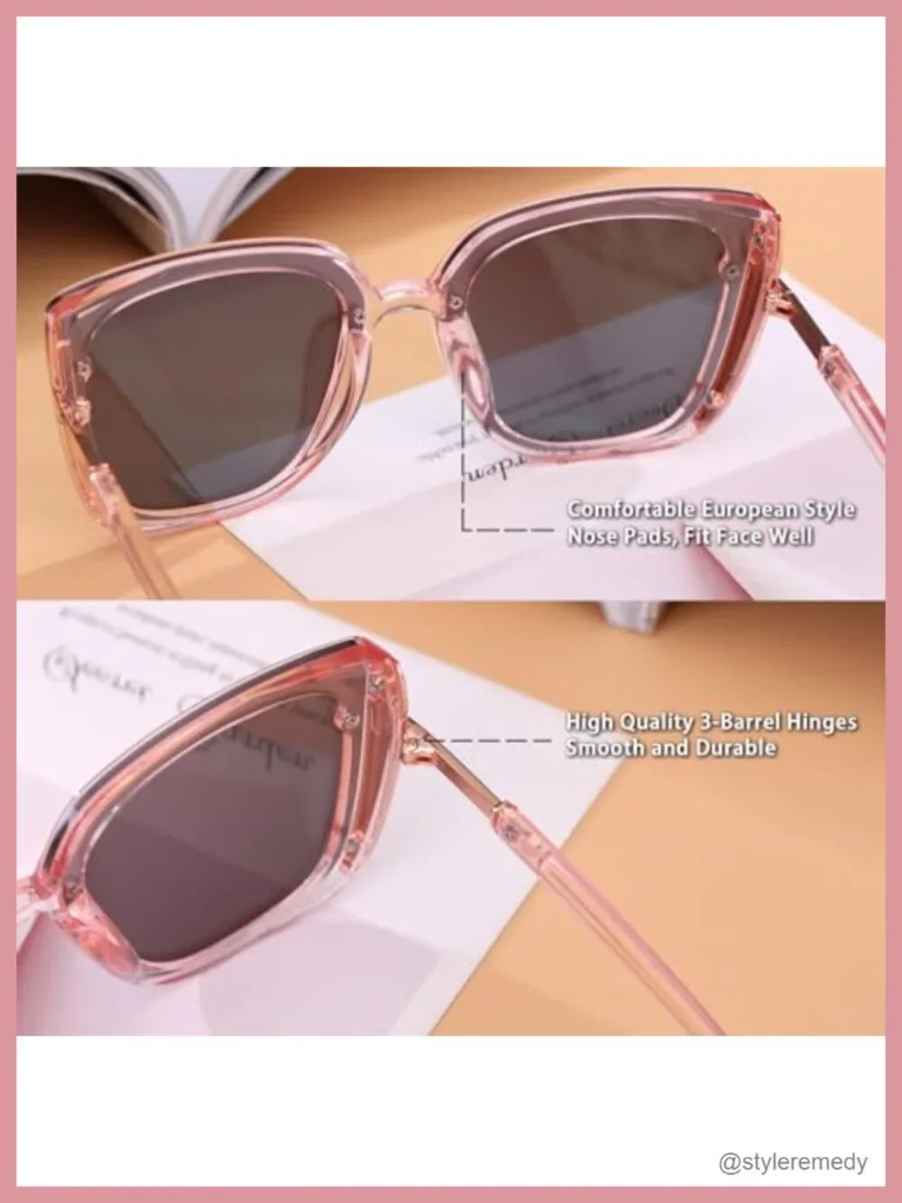 Trendy Oversized Square Sunglasses UV400 Protection Unisex